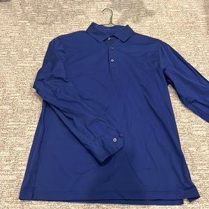Men’s bugatchi navy blue shirt polo medium m
